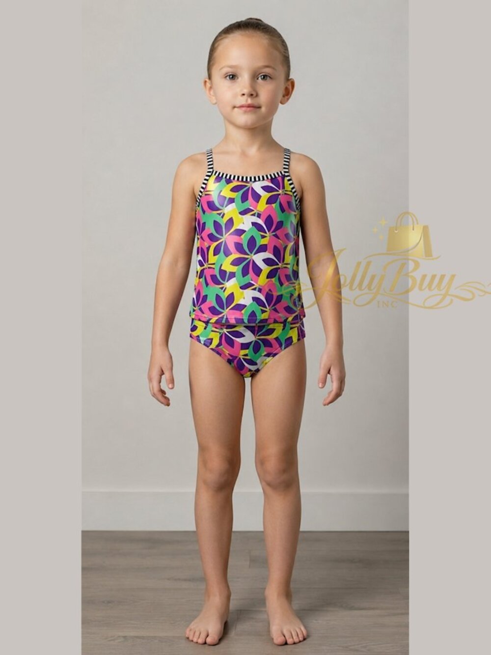 Little Dolfins Girls Whimsy Bikini 2-Piece Swimsuit UPF 50+ Size 6X - Picture 2 of 4
